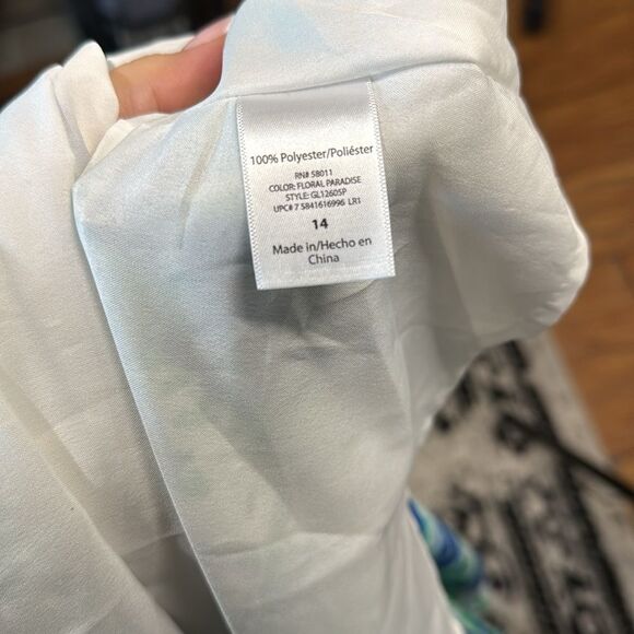 George Floral Wrap Dress - Blue and Green - Picture 5 of 10